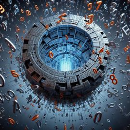 A vortex of random numbers representing quantum randomness
